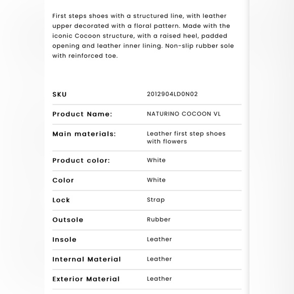 NWT NATURINO COCOON VL Leather first step shoes with flowers in White - Picture 6 of 15